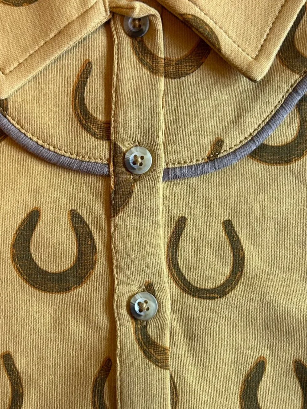 NWT Kate Quinn Cowboy Shirt 18-24M Horseshoes Organic Cotton Western Top